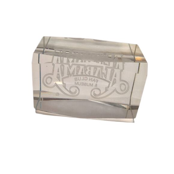 Alabama Fan Club Country Music Group Glass Paperweight Vintage Laser Etched - Picture 2 of 4